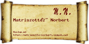 Matriszottó Norbert névjegykártya